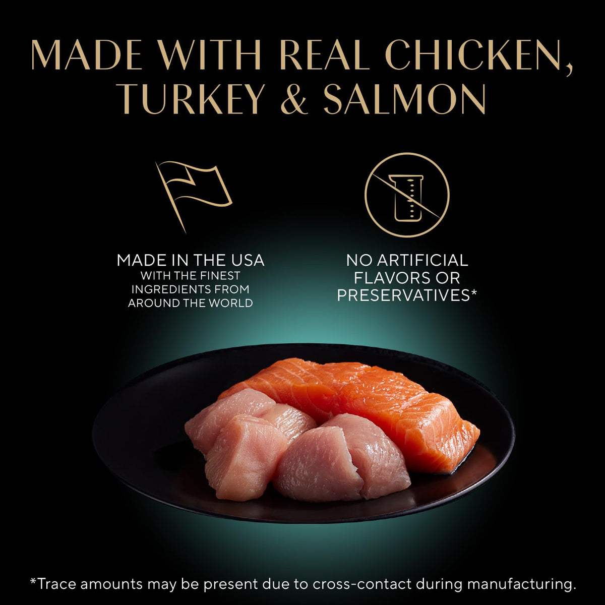 Sheba Perfect Portions Cuts Wet Cat Food, Multipack, 2.6 oz, 24 ct | Chicken, Salmon & Turkey cuts in gravy, grain-free, protein-rich, no corn/soy, essential vitamins & minerals, twin-pack trays