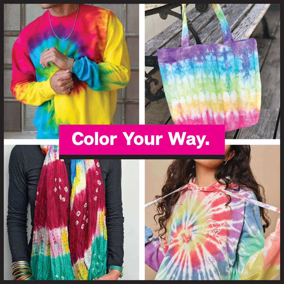 Tulip One-Step Tie Dye Party Kit, 18 Bottles, 14 Colors | 18 Prefilled 2.75 fl oz Bottles, Gloves, Rubber Bands, 2 Project Guides, Large Group Activity, Permanent Fabric Dye