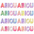 Leovqn 40Pcs AEIOU Large Letter Beads with Big Hole Bubble Alphabet Beads | Transparent Colorful Chunky Acrylic Letter Beads for DIY Keychains Bracelets Jewelry Bag Charms