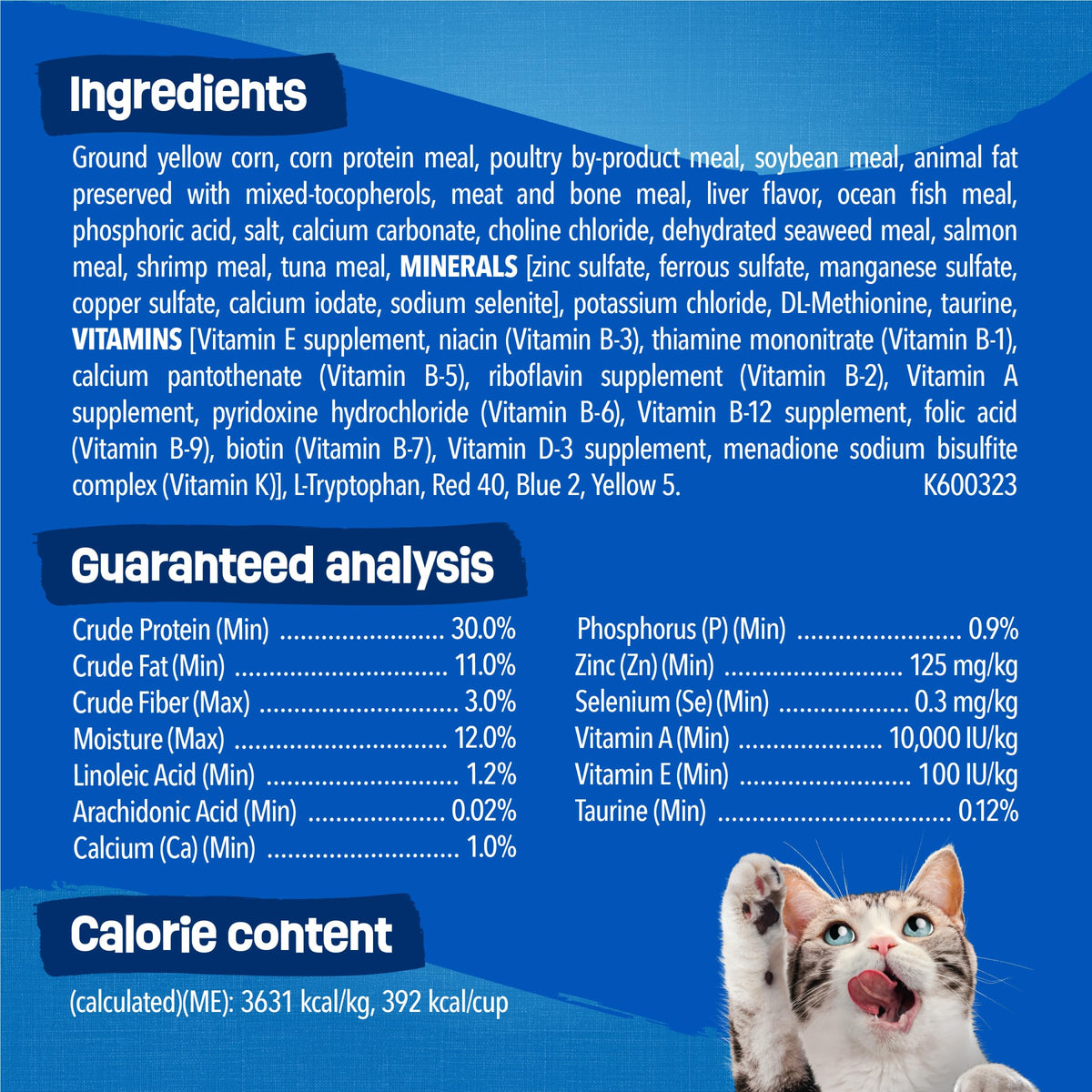 Friskies Purina Seafood Sensations Dry Cat Food, 22 lb Bag | Crunchy cat kibble with salmon, tuna and shrimp flavors, with protein for healthy muscles and fatty acids for skin and coat