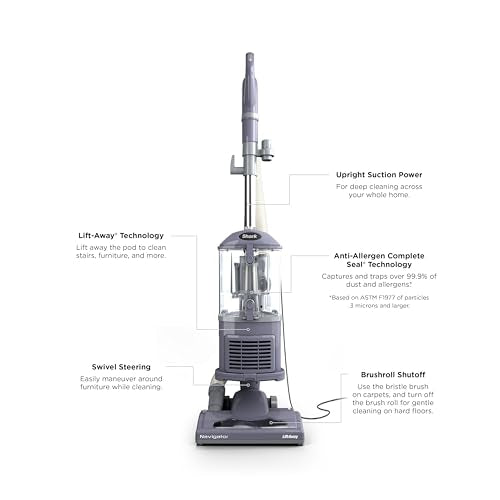 Shark Navigator Lift-Away Upright Vacuum Cleaner, HEPA, Lavender, NV352 | Carpet, Area Rug & Hard Floor Cleaning, XL Dust Cup, Lightweight with Swivel Steering, Crevice Tool & Wide Upholstery Tool​