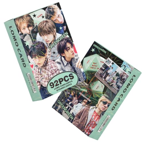 KPOPBTS Cortis 60 PCS Photocards and 32 PCS Stickers KPOP Album GREENGREEN Merch Cards Lomo Card Set, Gift for COER‌ Boys and Girls