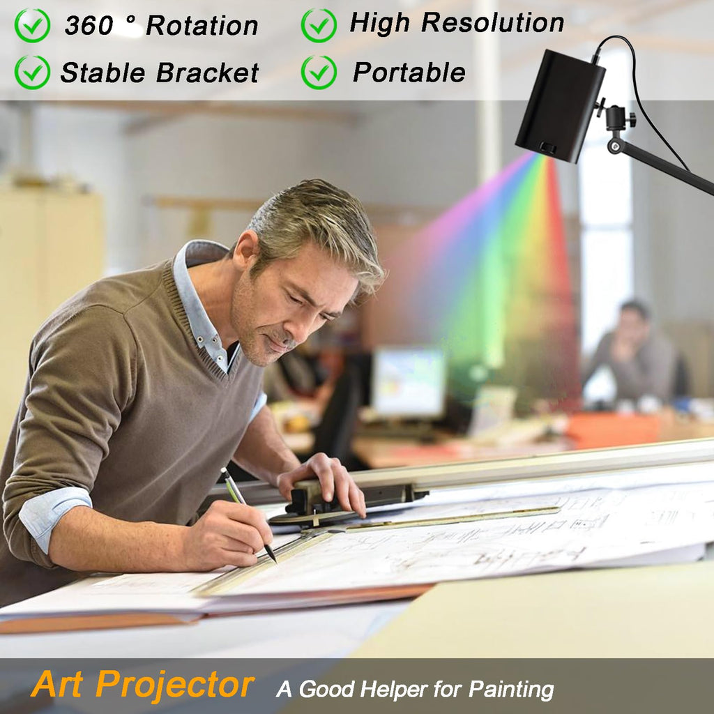 Drawing Projector, Art Projector for Tracing for Cookie and Banner Painting | Tracing Drawing Tool Smart Sketcher Cake Cookie Portable Mini Smart Phone Movie Projector with Stand P
