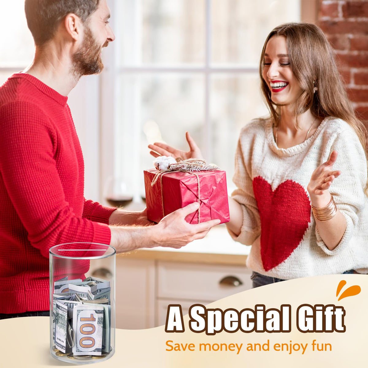 Hicocool Clear Piggy Bank, Must Break to Open, Acrylic Money Bank, 6"x3.54" | Unopenable Coin Bank for Adults & Kids, Clear Acrylic Money Saving Bank, Perfect for Birthdays, Holidays, and Gift Giving