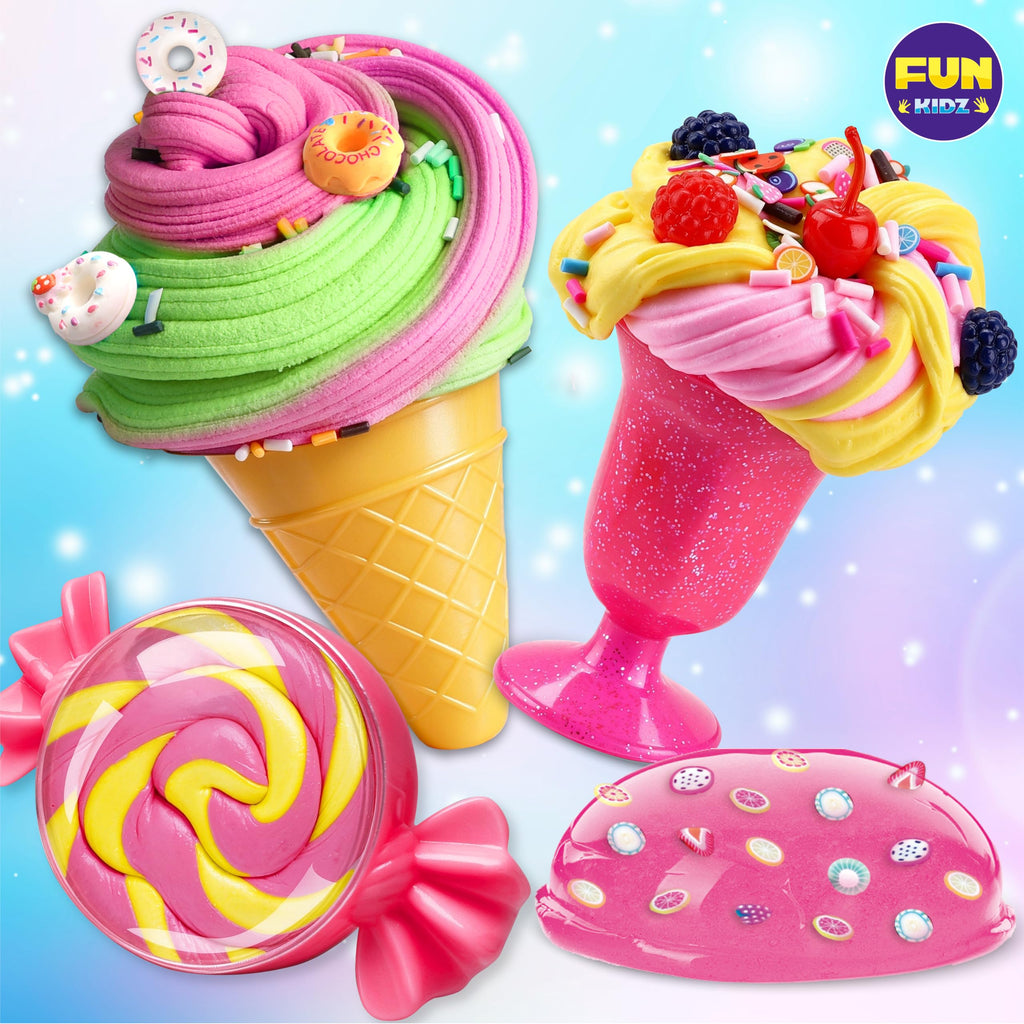 Gift Butter Slime Kit for Girls 10-12, FunKidz Ice Cream Soft Slime Making Kit Ages 8-12 Kids Slime Toys Ideal Birthday Party Present