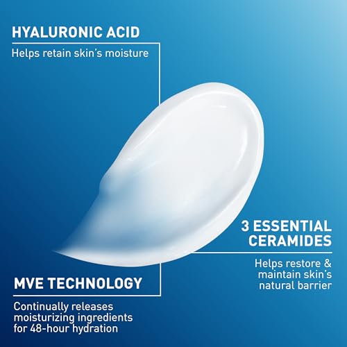 CeraVe Moisturizing Cream, Face & Body Moisturizer for Dry Skin, 19oz | Skin Care with Hyaluronic Acid, Skin Barrier Repair, Ceramide Moisturizer, Fragrance Free, Non-Comedogenic, Daily Use