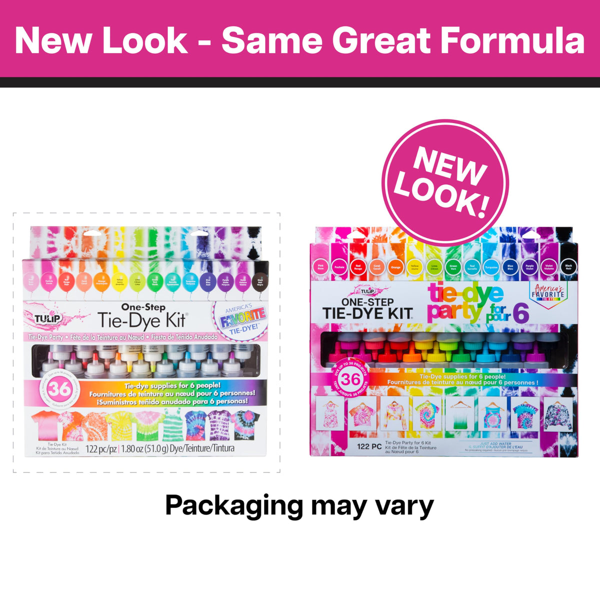 Tulip One-Step Tie-Dye Kit, 18 Bottles, 14 Colors, Fabric Dye for Shirts | Rainbow Tie Dye Party Supplies for Kids, Adults & Group Crafts, 2.75 fl oz Bottles