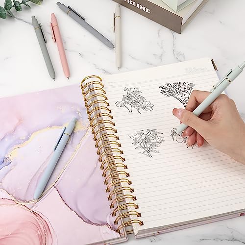 Ddaowanx Gel Pens,6 Pcs 0.5mm Retractable Quick Dry Black Ink Pens | Fine Point Smooth Writing Pens for Nurses,Teachers,Cute Stationery Office&School Supplies,Gifts for Women