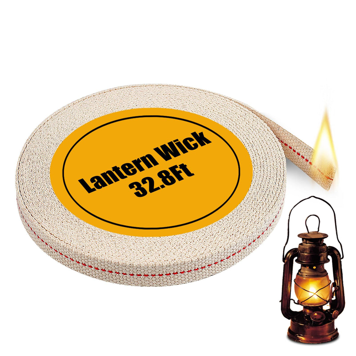 32.8 Feet Oil Lamp Wicks, Each Roll is 1/2-inch Wide Wicks for Oil Lamps, Cotton Oil Lamp Wick Can Be Used As Fuel for Kerosene Lamps, Lanterns and Oil Lamps
