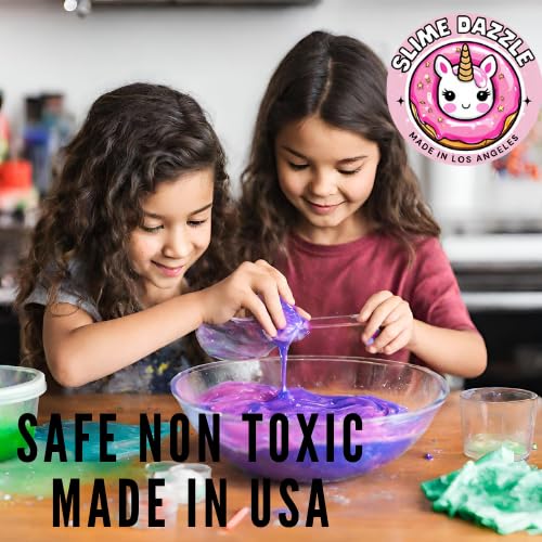 SlimeDazzle Slime Activator Solution 16 OZ – Ready to Use – Easy to Use Works Fast with All Glue Types – Safe Non Toxic– Makes Smooth, Stretchy Slime – Slime Making Supply - Made in USA