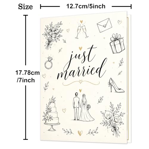 MQMRYeto Wedding Card,Engagement Card Gift for Bride Groom Couple Women Men | Bridal Shower Card for Husband Wife,Signature Congratulation Marriage Anniversary Cards Decor for Son Daughter,with Envelope