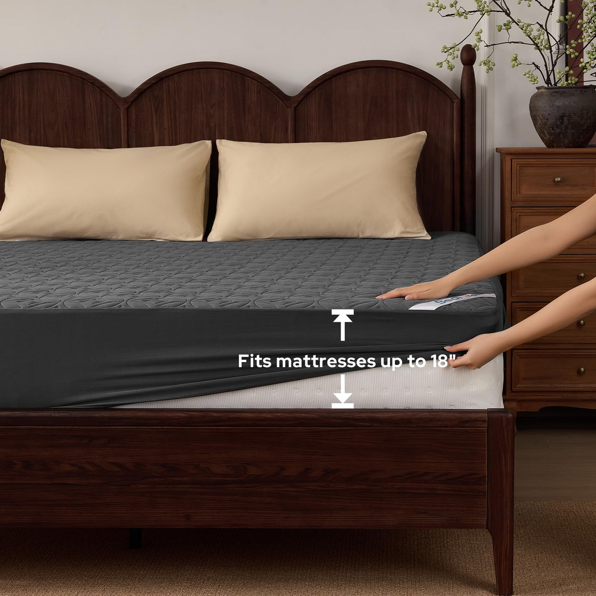 BEDLORE Waterproof Mattress Protector, Queen Size Mattress Pad Noiseless | Deep Pockets Fit 6"-18" Mattresses, Soft Breathable Dirt-proof Bed Mattress Cover Washable for Home, Bedroom, Hotel (Gray)