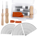 Mayboos 74 Pcs Felting Needles 36/38/40 Gauge Needle Felting Supplies | Needle Felting Tools with 3 Sizes Felting Needles Wooden Handle for Beginner Professional