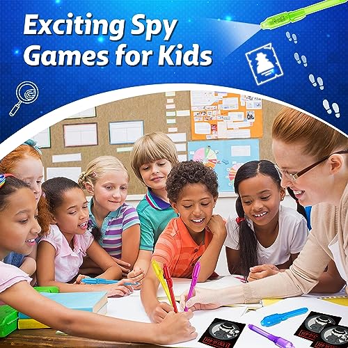 Joycover 24 PCS Invisible Ink Pen with UV Light for Kids, Spy Pens and Notebook，Birthday Party Favors for Kids 4-8, School Prize Goodie Bag Stuffers, UV Pen for Secret Message Escape Room