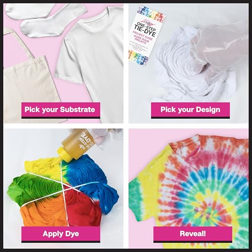 Tulip One-Step Tie Dye Party Kit, 18 Bottles, 14 Colors | 18 Prefilled 2.75 fl oz Bottles, Gloves, Rubber Bands, 2 Project Guides, Large Group Activity, Permanent Fabric Dye