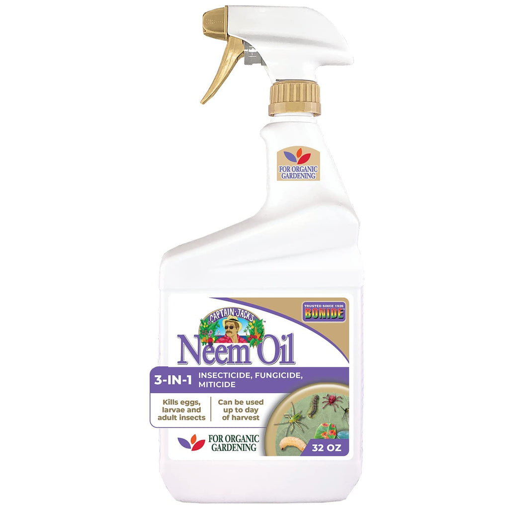 Bonide Captain Jack's Neem Oil, 32 oz Ready-to-Use Spray | Multi-Purpose Fungicide, Insecticide and Miticide, For Plants, For Organic Gardening