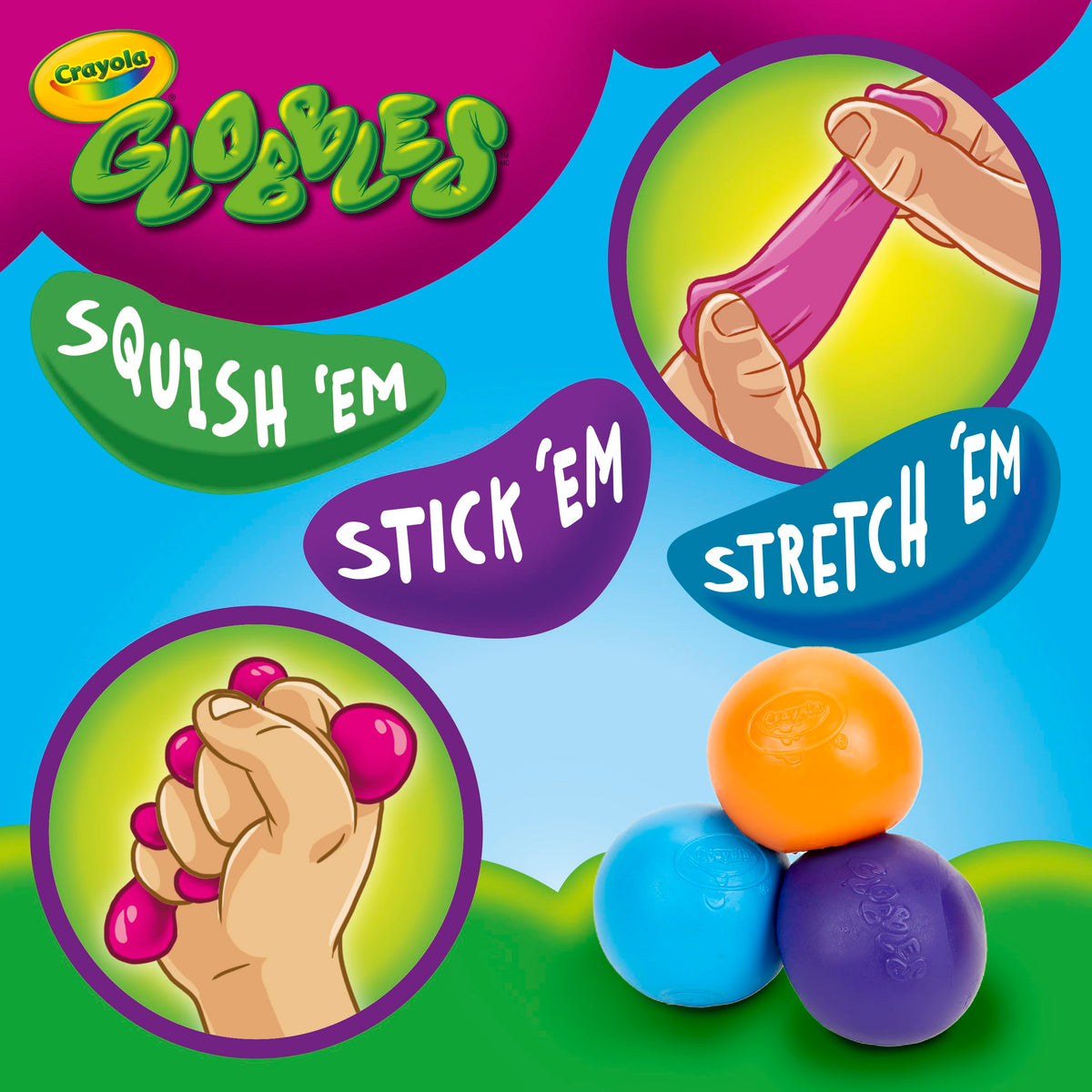 Crayola Globbles Fidget Toy, 6ct, Sticky Stress Ball, Kid Stocking Stuffers | Holiday Gift for Kids & Adults, Squishy Balls, Calming Sensory Gifts for Stress Relief