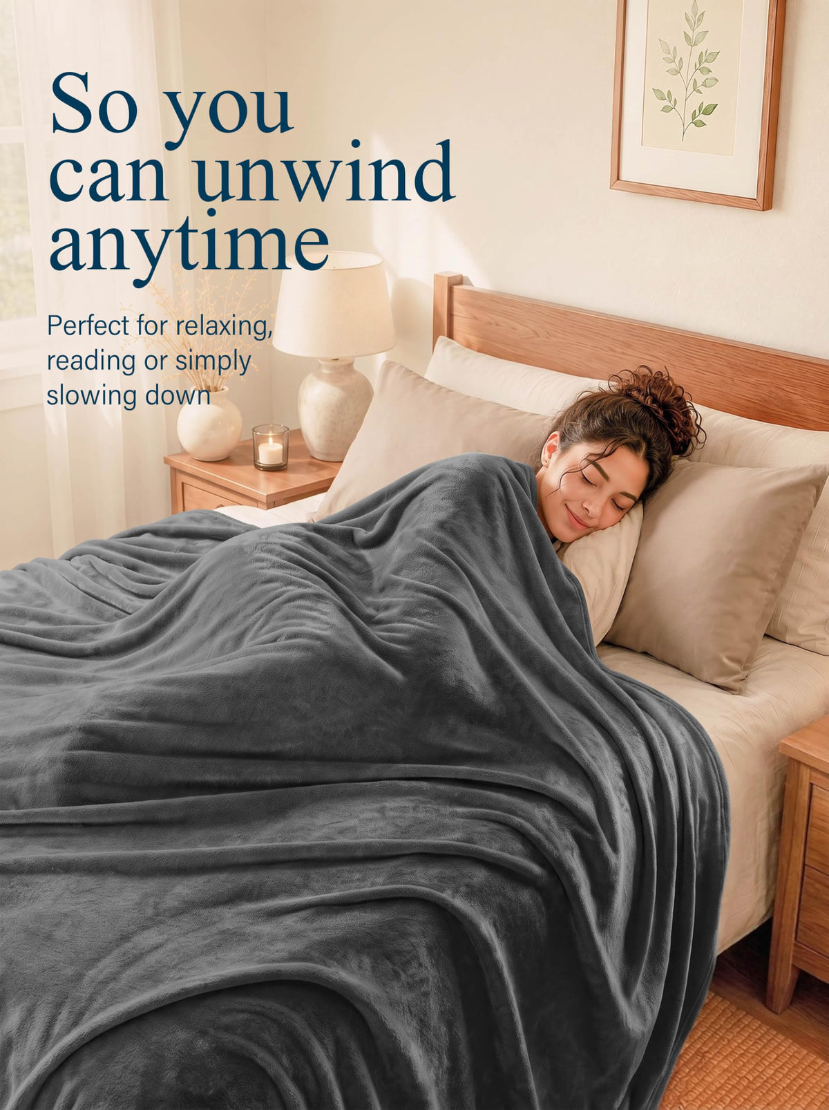 Utopia Bedding Ultra Soft Fleece Bed Blanket Queen Size Grey (90x90 Inches) | Microfiber Plush Warm Lightweight Breathable Cozy Blanket Anti-Static, All Season Use, Gift for Women and Men
