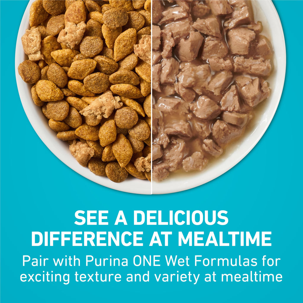Purina ONE Tender Selects Dry Cat Food, Salmon, 7 lb Bag | Real salmon is the #1 ingredient made with carrots, peas, vitamins A and E for bright eyes, strong muscles and digestion