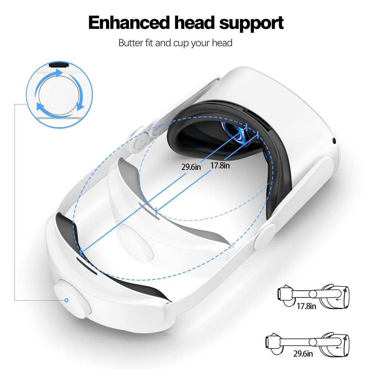 VZNEK Head Strap Compatible with Oculus Quest 2,Meta Quest 2 Accessories Adjustable Elite Strap Replacement for Enhanced Comfort Support and Gaming Immersion in VR (Without Battery)