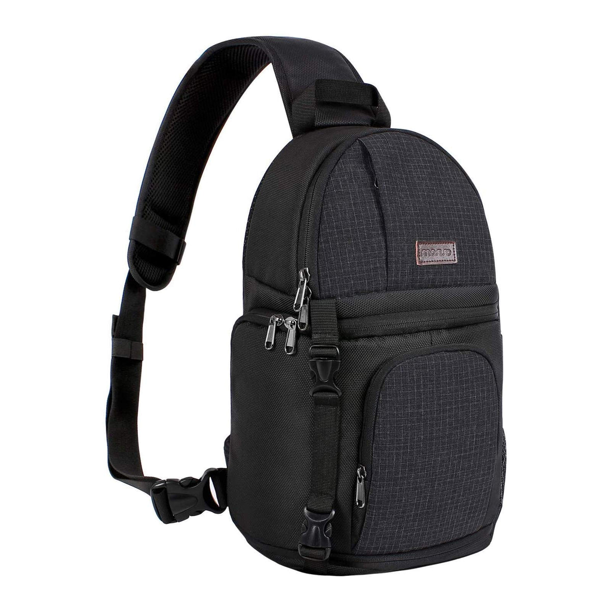 MOSISO Camera Sling Bag, Photography Shoulder Bag Compact Camera Backpack | DSLR/SLR/Mirrorless Camera, Quick Access, Tripod Holder, Custom Dividers, Compatible with Canon/Nikon/Sony/Fuji,Black
