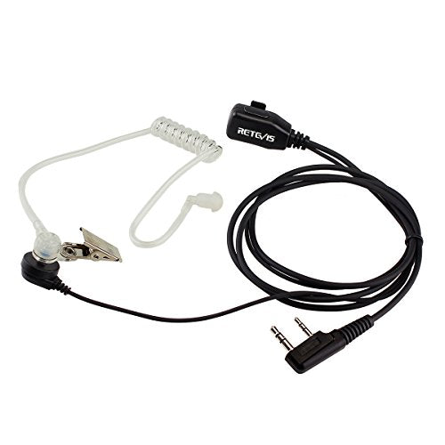 Retevis Walkie Talkie Earpiece with Mic, for RT22/RT21/RT68/H777/RT86 | Acoustic Tube, Compatible with Pxton, Baofeng BF-888S, Kenwood walkie talkies, Security Surveillance Headset(10 Pack)