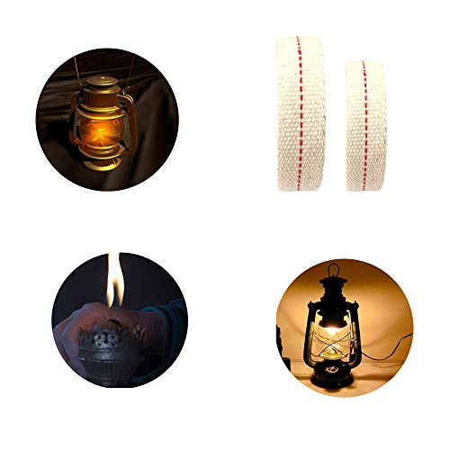 6.5 Feet Cotton Wick 1/2 Inch 3/4 Inch 5/8 Inch 7/8 Inch Oil Lamp Wick Replacement for Candle Burner Lantern Stove Supplies 4 Rolls