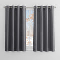 PONY DANCE Blackout Curtains for Bedroom, Grey, 2 Panels, 46 x 54 Inch | Eyelet Thermal Insulated 54 Inch Drop Curtains for Living Room, Room Darkening, Energy Saving, Privacy, Super Soft Drapes