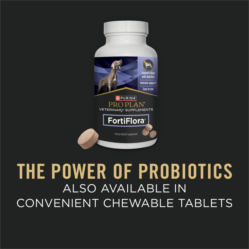 Purina Pro Plan Veterinary Supplements FortiFlora Dog Probiotic Supplement | FortiFlora Probiotic Supplement with strain of probiotics promotes intestinal health and can help management of diarrhea