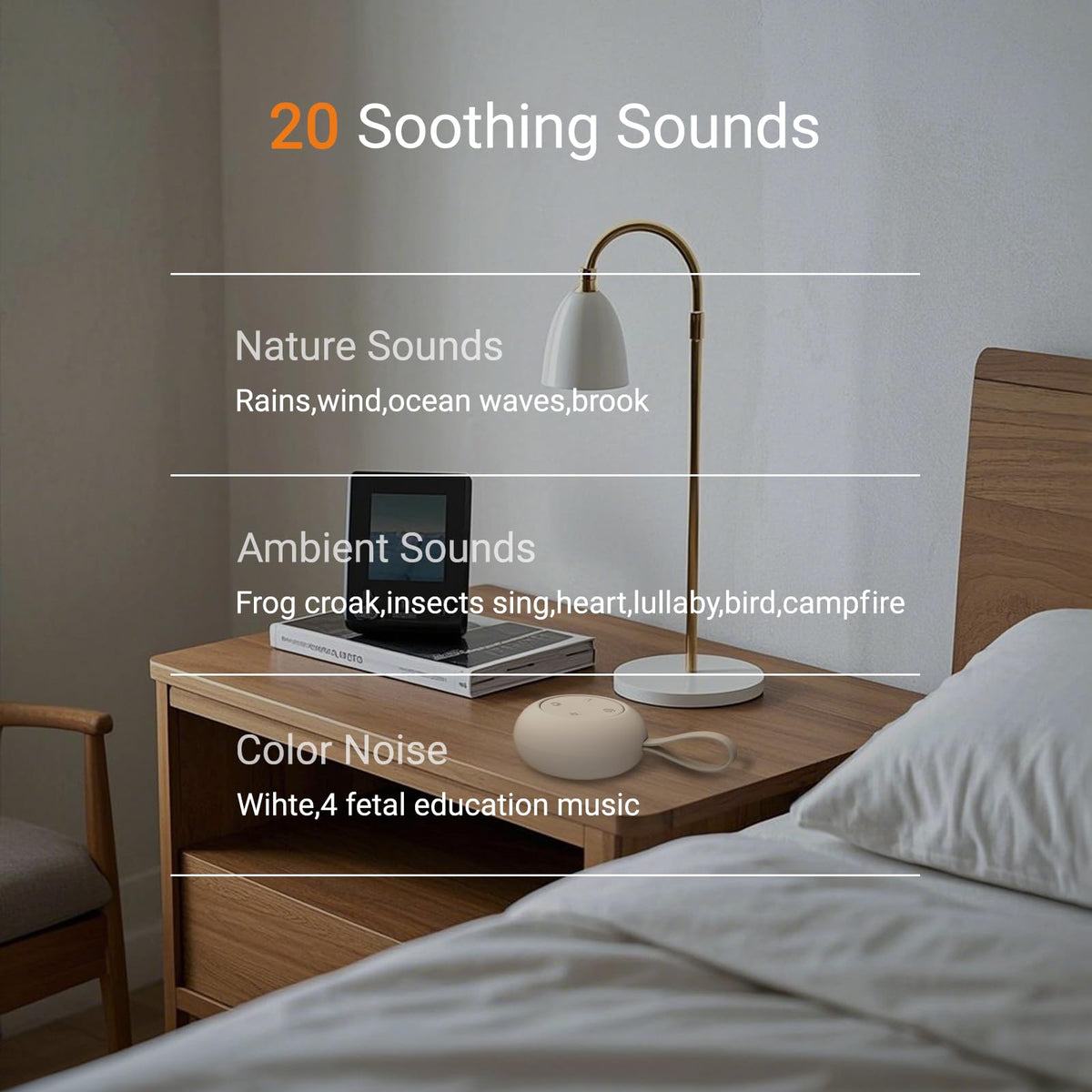 Portable Baby Sound Machine & Essentials for Babies & Kids-Putty | White Noise Machine[Timer Function][20 Soothing Sounds][15 Hours Battery Life]Travel,Registry,Gifts,Clips on Baby Stroller