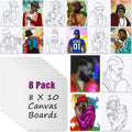 8 Pack Pre Drawn Canvas Boards for Painting for Adults, Sip and Paint Party Supplies Canvas Painting Set for Kid, Beginner Favor, Paint by numbers kit for adults(8x10)