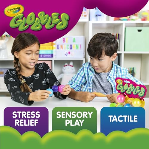 Crayola Globbles Fidget Toy, 6ct, Sticky Stress Ball, Kid Stocking Stuffers | Holiday Gift for Kids & Adults, Squishy Balls, Calming Sensory Gifts for Stress Relief
