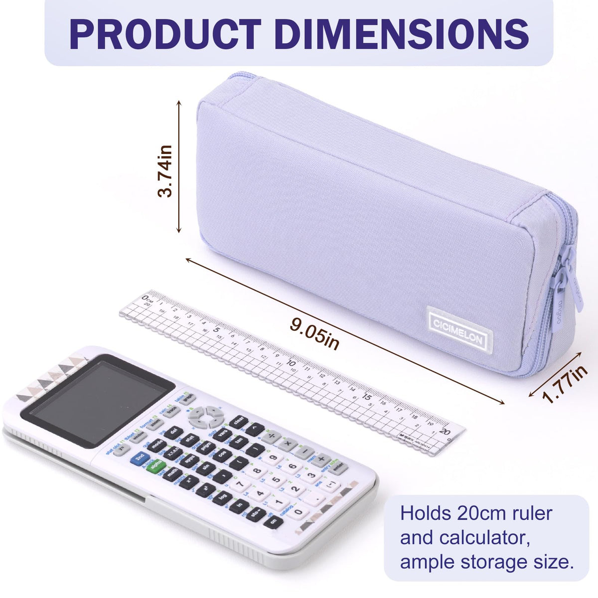 CICIMELON Pencil Case, Wide Opening Pen Pouch Bag for School Supplies | Compact Size, Multi-compartment Pencil Pouch Storage Organizer Bag for Students College Office, Purple