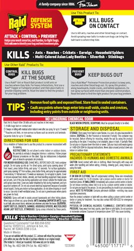 Raid Ant & Roach Killer Bug Spray, Fragrance Free, 17.5 oz, 2 Count | Kills Ants & Roaches on Contact, Keeps Killing For Up to 13 Weeks, For Home Use, No Lingering Chemical Odor