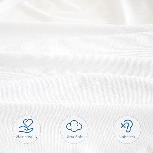 Queen Size Mattress Protector Waterproof,Absorbent Fitted Sheet | up to 18" Deep Pocket,Mattress Cover Queen Size Bed Sheets,Terry Machine Wash Protection Mattress Protector