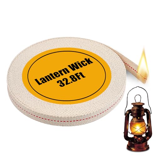 32.8 Feet Oil Lamp Wicks, Each Roll is 1/2-inch Wide Wicks for Oil Lamps, Cotton Oil Lamp Wick Can Be Used As Fuel for Kerosene Lamps, Lanterns and Oil Lamps