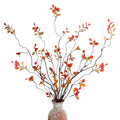 4 Pcs Fall Stems Artificial Ficus Branches Faux Eucalyptus Stems Fall Decor | 47.2 Inch Fake Leaves Fall Decorations for Home, Autumn Table Decor Fall Branches for Vase Filler Centerpieces