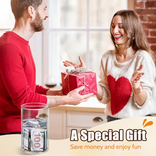 Hicocool Clear Piggy Bank, Must Break to Open, Acrylic Money Bank, 6"x3.54" | Unopenable Coin Bank for Adults & Kids, Clear Acrylic Money Saving Bank, Perfect for Birthdays, Holidays, and Gift Giving