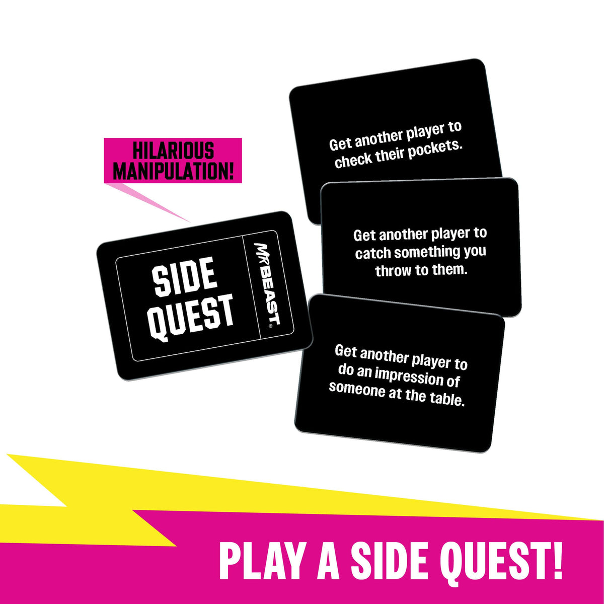MrBeast Game, The Ultimate Party Game for Friends - Timed Stunts | Spin the wheel, draw Challenge, Duel, Party, or Side Quest cards, group games for adults