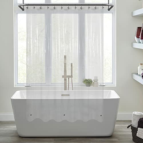 Mrs Awesome Clear Shower Curtain Liner with 3 Magnets, 72x72 | 12 Rustproof Grommets, Premium Flexible Sturdy Plastic Shower Curtain for Bathroom Lightweight, Waterproof,72W x 72H
