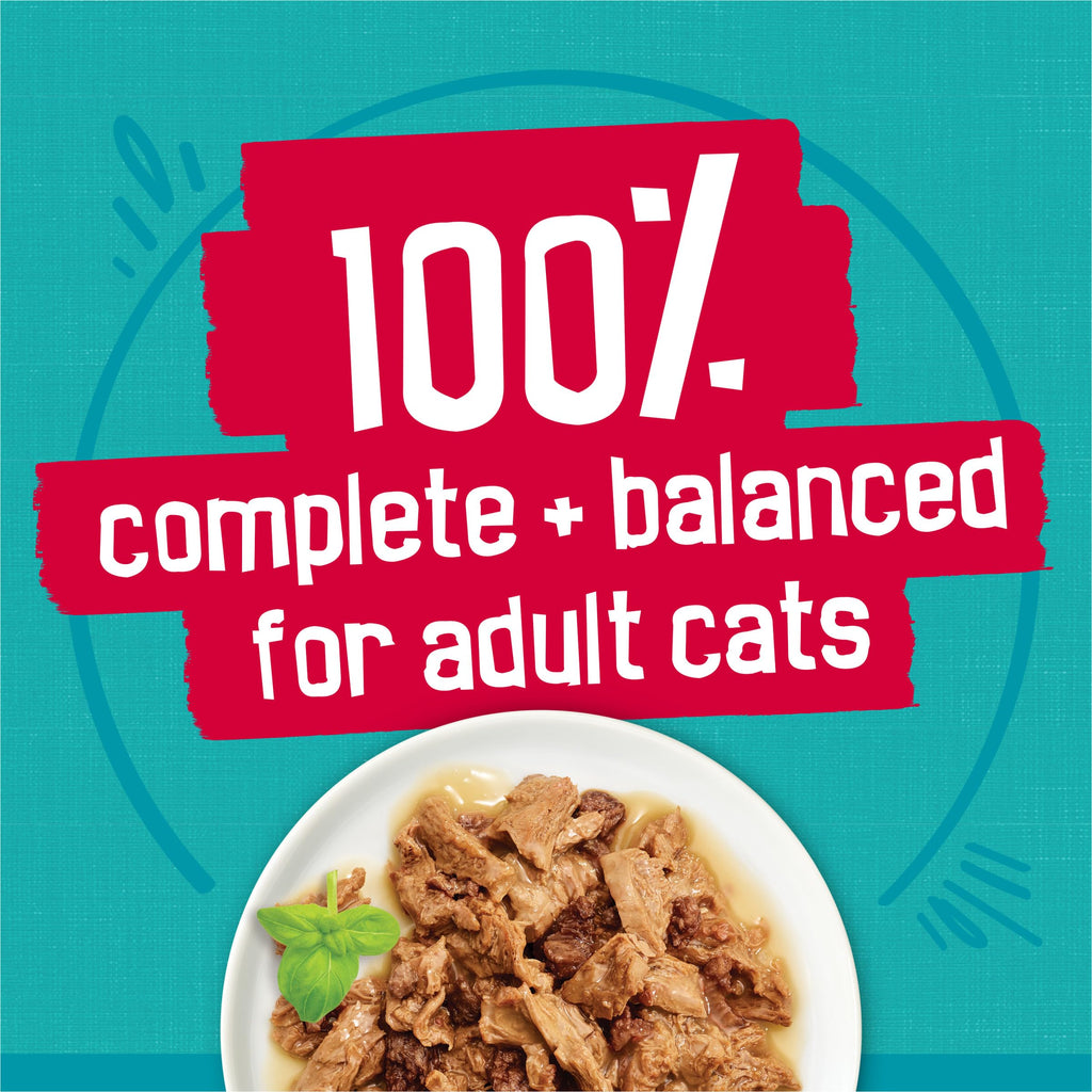 Friskies Purina Tasty Treasures Cat Food, Prime Filets Variety, (12) 5.5 oz | Chicken and tuna, chicken, ocean fish and turkey wet cat food in gravy or sauce, 100% complete & balanced for adult cats