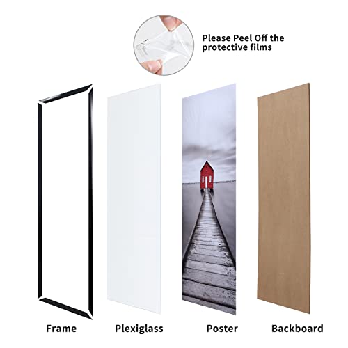 ELSKER&HOME 22.375 x 34 Poster Frame 3 Pack, Black | 22.375x34 Picture Frame for Horizontal or Vertical Wall Mounting, Sturdy and Scratch-proof