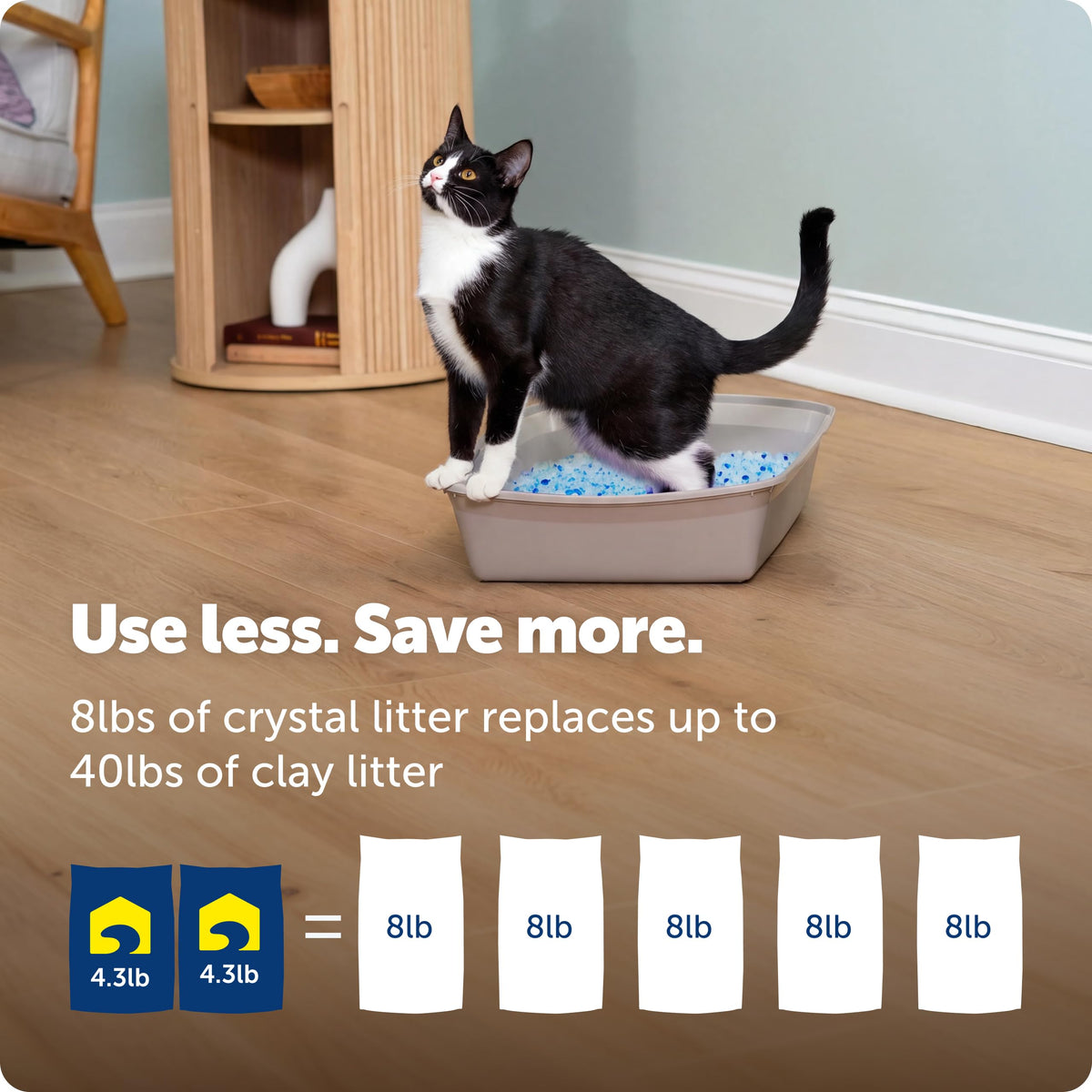 PetSafe ScoopFree Premium Crystal Litter, Fresh Scent, 4.3 Lb Bag, 2 Pack | Ultra-Absorbent Crystal Cat Litter, 5x Faster Odor Control, 99% Dust-Free, Low Tracking, Refills Any Cat Box or Tray