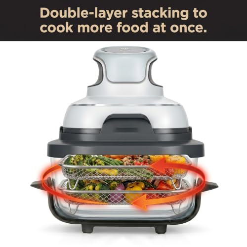 Buwesru 2Pcs for Ninja crispi pro Accessories, for Ninja crispi Stainless Steel Tray FN101 Accessories, 304 Food Grade Fine Mesh Grill Basket, Stackable Double Layer Air Fryer Wire Tray for Baking