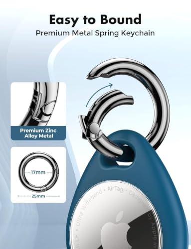 UNBREAKcable AirTag Holder for Apple - 4 Pack Air Tag Case with Keychain | Secure Tight Fit, Easy to Install, Shockproof Waterproof TPU, Perfect for Kids Pets Luggage Backpacks and Keys