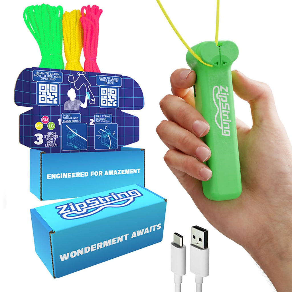 ZipString Original Rope Launcher Toy, Luscious Lime | As Seen on Shark Tank, For Kids & Adults, Fly String Loop in Air, Endless Tricks & Fun