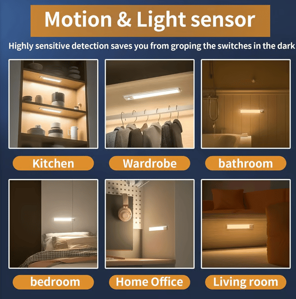 🔥💡 Punch-free Smart Sensor Magnetic Rechargeable LED Lights