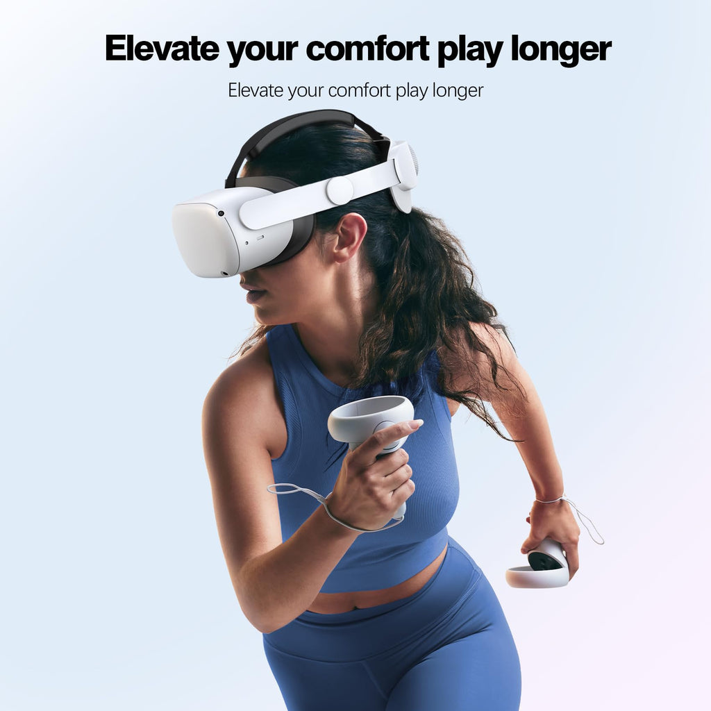 VZNEK Head Strap Compatible with Oculus Quest 2,Meta Quest 2 Accessories Adjustable Elite Strap Replacement for Enhanced Comfort Support and Gaming Immersion in VR (Without Battery)