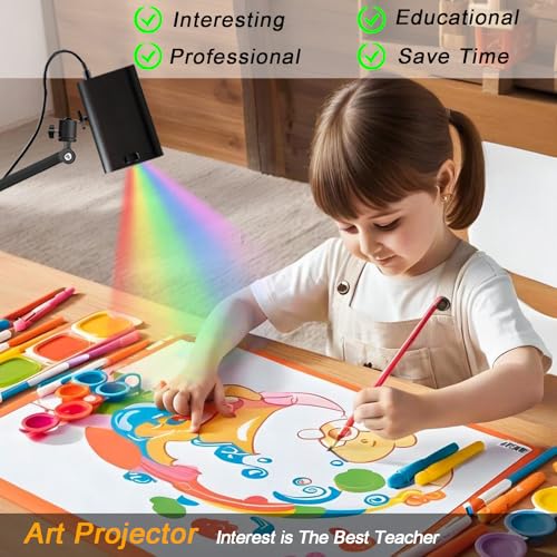 Drawing Projector, Art Projector for Tracing for Cookie and Banner Painting | Tracing Drawing Tool Smart Sketcher Cake Cookie Portable Mini Smart Phone Movie Projector with Stand P