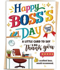 Zyulin Boss Day Card, Happy Boss's Day Card Gifts for Men Women | Thank You Boss Day Card with 5-Star Leader Message, Funny Boss Appreciation Card from Employees